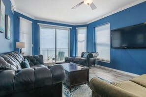 Condo, Multiple Beds, Pool Access, Ocean View (Legacy Tower 2 -809) | Living area - Spacious Beachview End Unit in Legacy Tower 2 -809 - 3 Bedroom 3 Bath Condo (Gulfport)