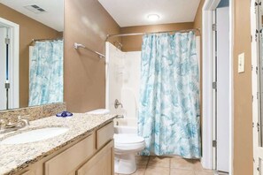 Condo, Multiple Beds, Pool Access, Ocean View (Legacy Tower II 0809) | Bathroom | Towels - Spacious Beachview End Unit in Legacy Tower 2 -809 - 3 Bedroom 3 Bath Condo (Gulfport)