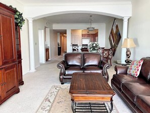Condo, Multiple Beds, Pool Access, Ocean View (Legacy Tower I 1004) | Living area - Beachview Condo in Legacy Tower 1-1004 - Fully Furnished 3 Bedroom 2 Bathroom (Gulfport)