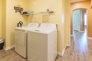 Villa, Multiple Beds, Patio, Beach View (Legacy Villa 1702) | Laundry - Legacy Villa 1702 - 2 Bedroom 2 Bath With Garage in Beachside Neighborhood (Gulfport)