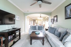 Condo, Multiple Beds, Pool Access, Ocean View (Legacy Tower 1 -303) | Living area - Beachview Condo in Legacy Tower1 -303 - With Reserved Parking Spot in Front (Gulfport)