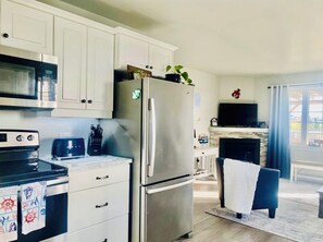 Kühlschrank, Mikrowelle, Ofen, Herdplatte