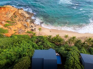 On the beach, sun loungers, beach towels - Turtle Beach Villa, Private Beach (Woodford Hill)