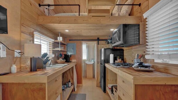 Private kitchen - 1BR Sleep 3 PALO DURO CANYON Cabin Firepit Pet OK (Canyon)