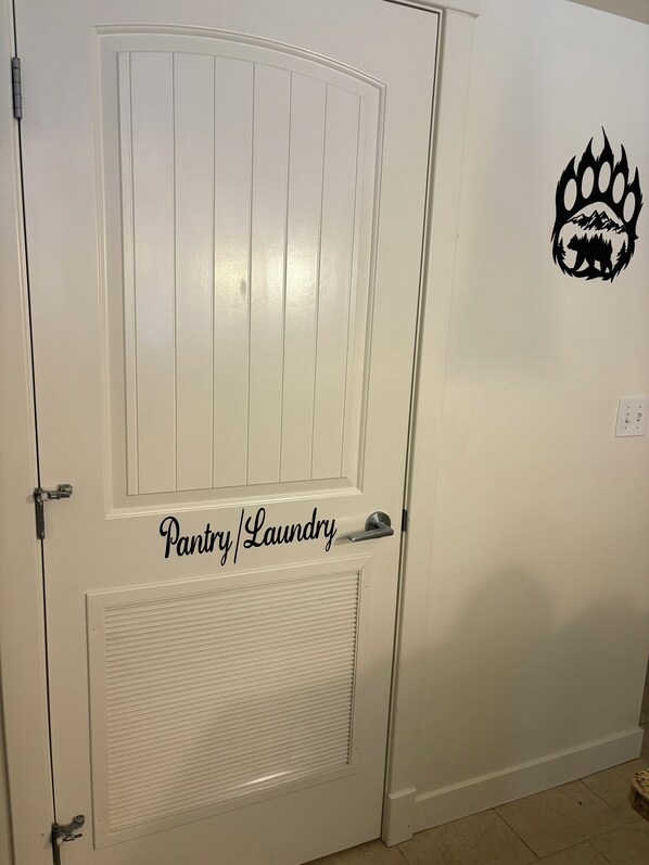 Pantry/Laundry includes washer/dryer, laundry basket, broom, mop, bucket etc. 
 - Bearfoot Haven in the Canadian Rocky Mountains!!! (Dead Man's Flats)