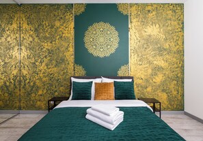 1 غرفة نوم وواي فاي وملاءات أسرّة