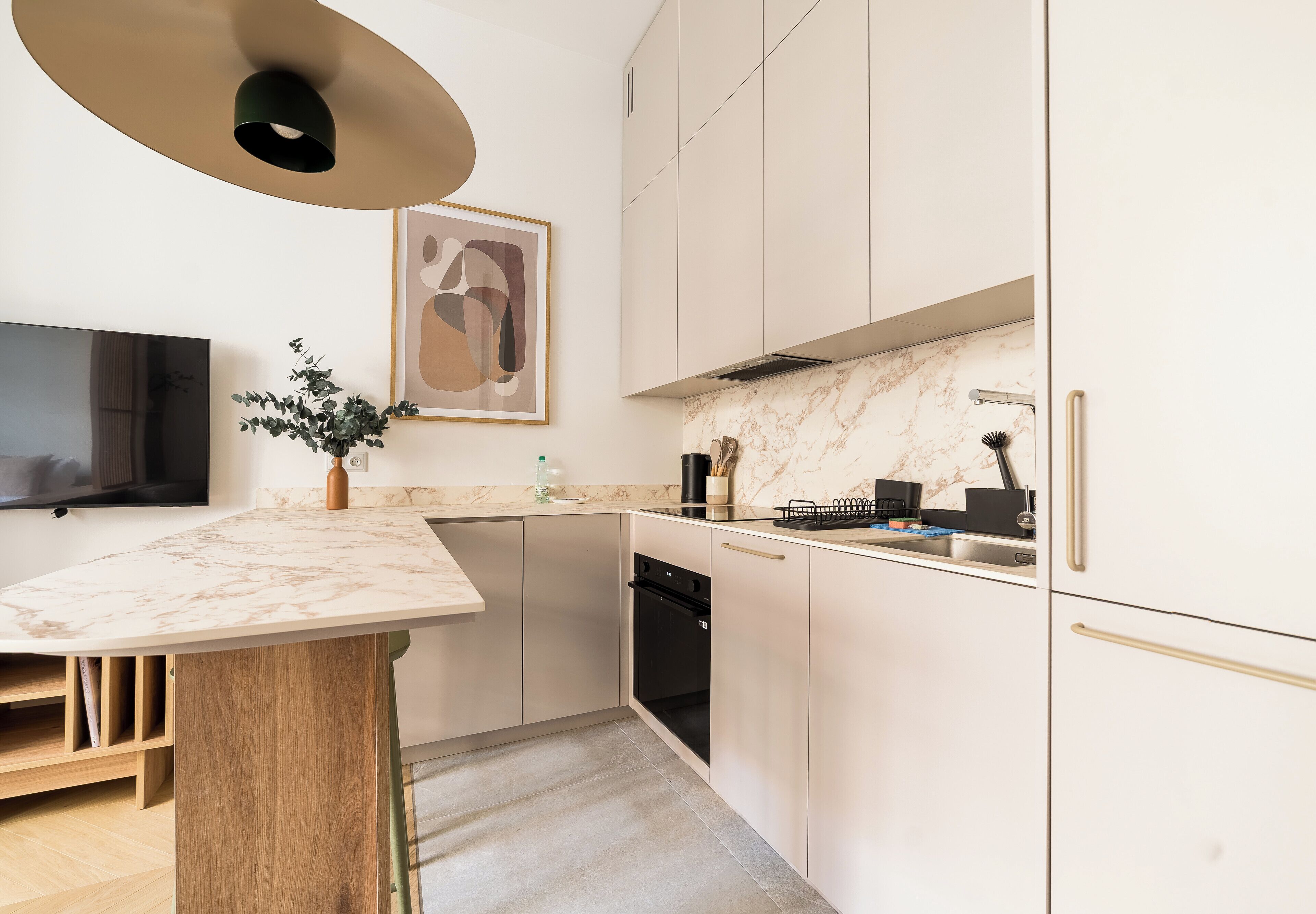 Fridge, oven, stovetop, dishwasher