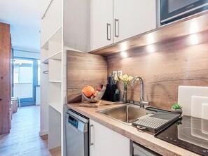 Fridge, microwave, cookware/dishes/utensils - Les Olympiades by Interhome (Val Thorens)