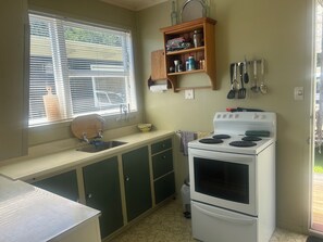 Microwave, oven, stovetop, electric kettle