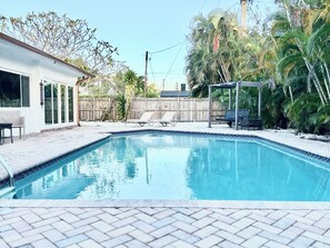 Pool - Rove Modern Mid-Century in Victoria Park 2BR Home with Heated Pool and BBQ (Fort Lauderdale)