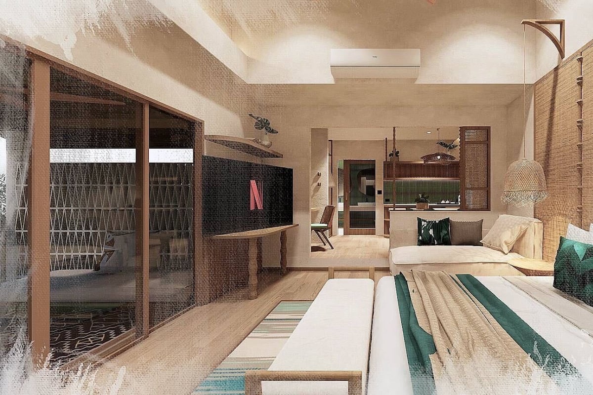 デラックス ダブルルーム バルコニー | デスク、WiFi (無料)