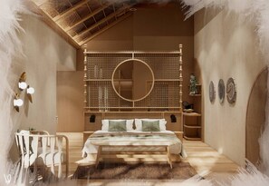 Kahden hengen deluxe-huone, parveke | Työpöytä, ilmainen Wi-Fi