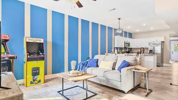 Smart TV, video games, foosball