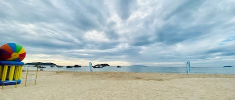 Private beach, beach bar