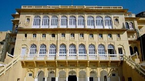A large, historic building with multiple arches and a central courtyard. - Roopangarh Fort  (Roopangarh)