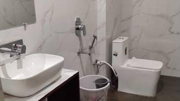 Shower, towels, soap