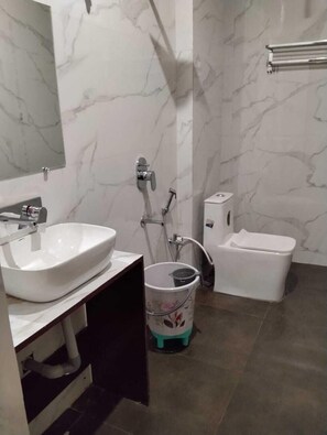 Shower, towels, soap