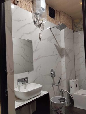 Shower, towels, soap