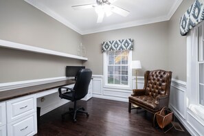 office w/monitor - Spacious 6-bedroom waterfront w/incredible views (Bumpass)