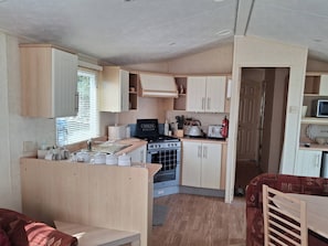 Fridge, microwave, oven, toaster