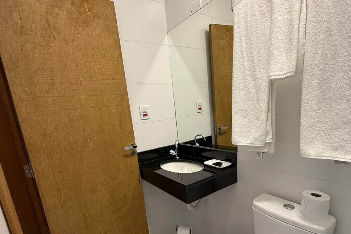 Shower, towels, soap, shampoo