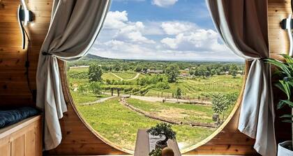 Incredibly Unique Barrel Pod on a Beautiful Private Vineyard with Breathtaking Views for an Unforgettable Glamping Experience in Jonesville, North Car