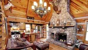Interior - Incredible Cabin with Hot-tub, Fire Pit and Petting Zoo in Sugar Grove, North Carolina (Sugar Grove)