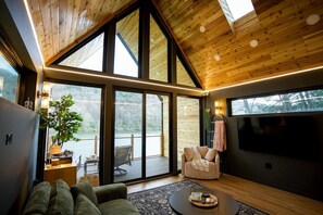 Living area - Riverfront, Modern A-Frame on the Allegheny River, Perfect for a Romantic Weekend to Unwind (Parker)