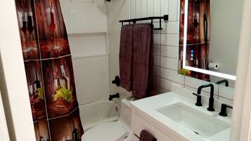 Hair dryer, soap, shampoo