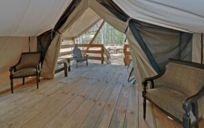 Terrace/patio - Pet-Friendly Glamping Retreat: Safari Tent Getaway in Suches, Georgia (Suches)