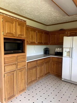 Coffee/tea maker, fridge, microwave, oven - Large, Three Bedroom Cabin in Sturgis, South Dakota, Perfect for a Glamping Retreat to the Badlands (Sturgis)