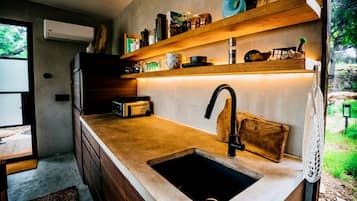 Fridge, microwave, dishwasher, electric kettle
