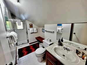 Hair dryer, towels, soap, shampoo - Spectacular Cottage with Swimming Pool and Foosball in Stratton, Vermont (Stratton)