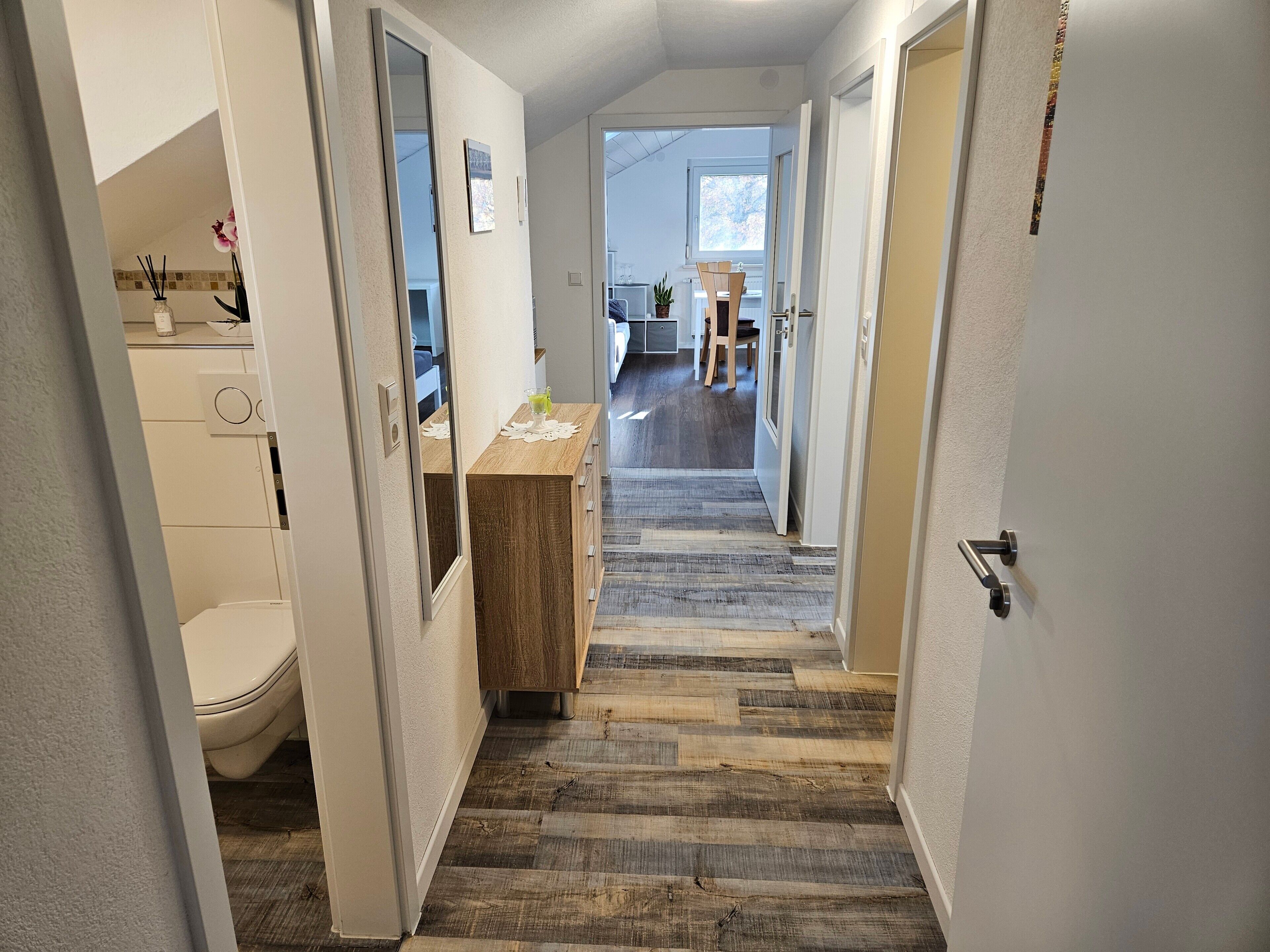 Dusche, Haartrockner, Handtücher