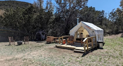 Romantic Glamping Getaways in Texas Hill Country in this Cute Safari Tent Rental