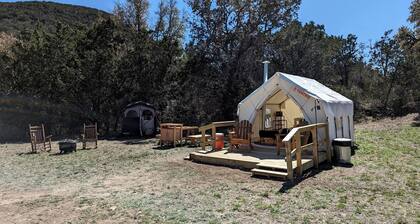 Romantic Glamping Getaways in Texas Hill Country in this Cute Safari Tent Rental