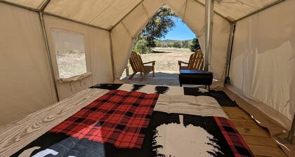 Romantic Glamping Getaways in Texas Hill Country in this Cute Safari Tent Rental
