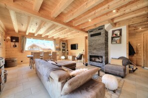 Living area - Luxury mountain chalet for 8 people Saint Gervais close to amenities (Saint-Gervais-les-Bains)