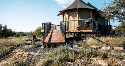 Romantic Tent Rental with a Wood-Burning Stove on the Pedernales River, Texas