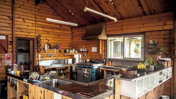 Fridge, oven, stovetop, cookware/dishes/utensils