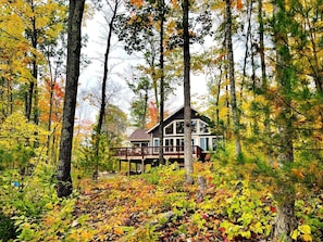 Exterior - Group Lake Cabin with Ping Pong Table Loaded with Kayaks in Wisconsin (Stone Lake)
