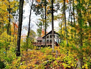 Exterior - Group Lake Cabin with Ping Pong Table Loaded with Kayaks in Wisconsin (Stone Lake)