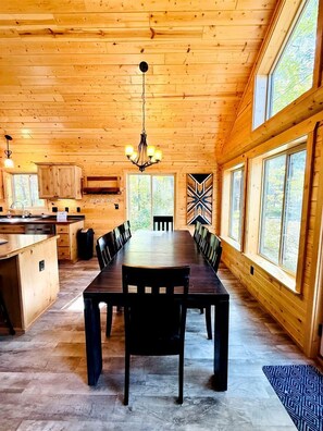 Dining - Group Lake Cabin with Ping Pong Table Loaded with Kayaks in Wisconsin (Stone Lake)