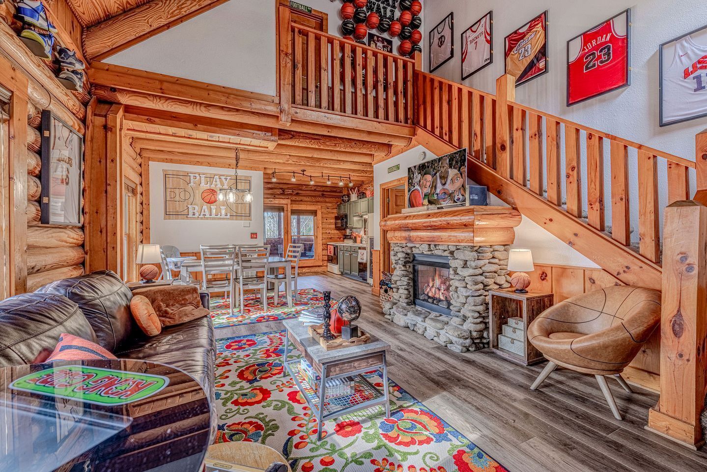 TV, fireplace, video games