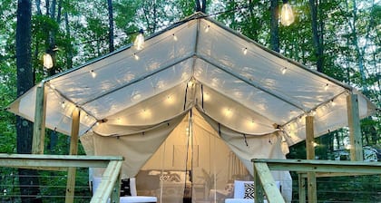 Equipped Glamping Tent with Modern Interior in Shippenville, Pennsylvania