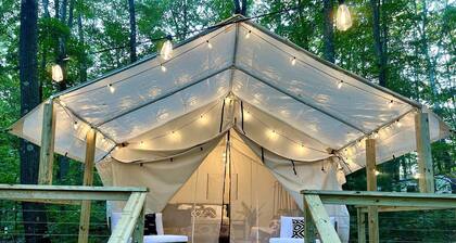 Equipped Glamping Tent with Modern Interior in Shippenville, Pennsylvania