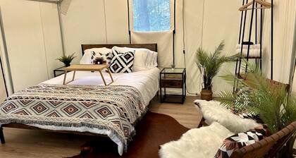 Equipped Glamping Tent with Modern Interior in Shippenville, Pennsylvania