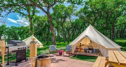 Romantic Quaint Bell Tent Perfect for a Secluded Couple Escape in Saint Croix Falls, Wisconsin