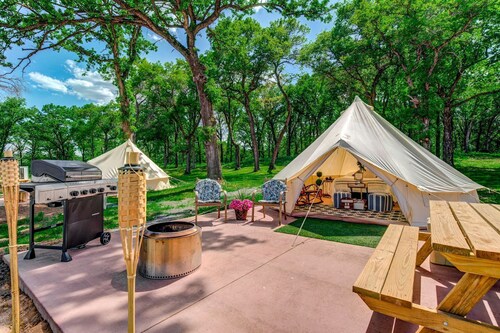 Romantic Quaint Bell Tent Perfect for a Secluded Couple Escape in Saint Croix Falls, Wisconsin