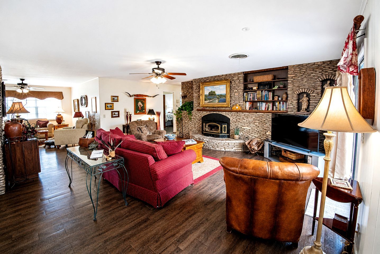 TV, fireplace, DVD player, video library